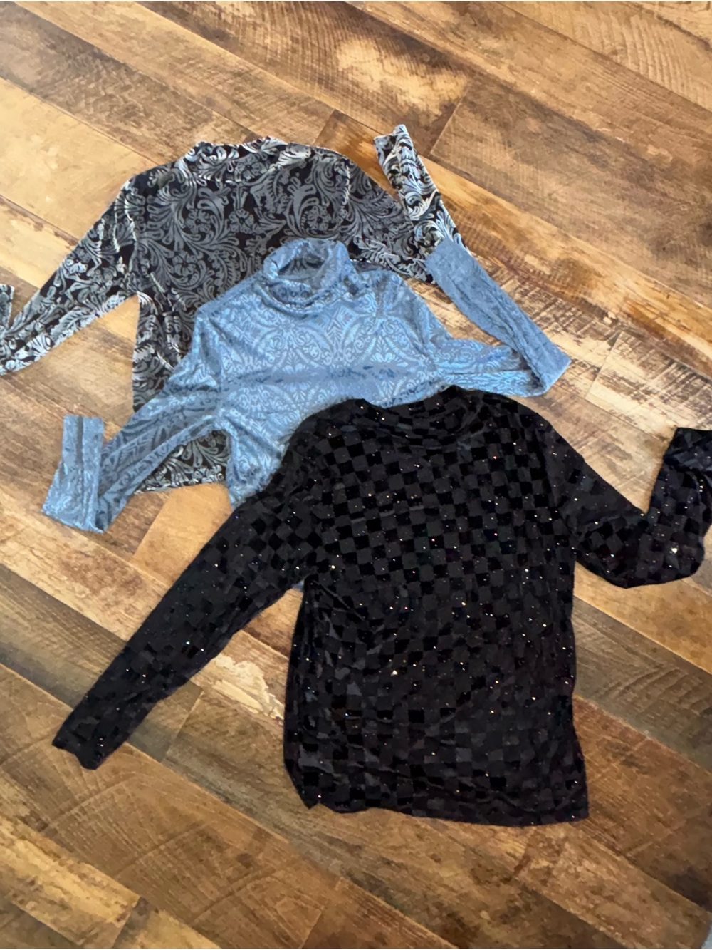 Bundle of 3 Merigold Kiss semi-sheer tops (blue one new with tags)